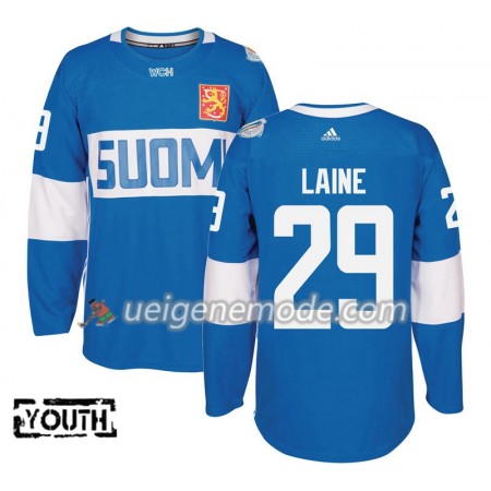 Finnland Trikot Patrik Laine 29 2016 World Cup Kinder Blau Premier